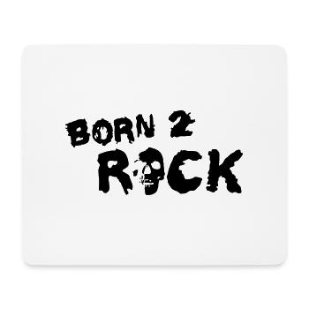 born_2_rock_b_1c - Mousepad (Querformat) - Weiß - Vorne