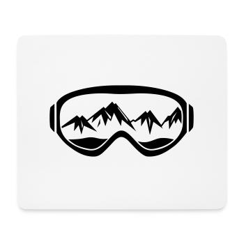 Skibrille T-Shirt Design - Mousepad (Querformat) - Weiß - Vorne