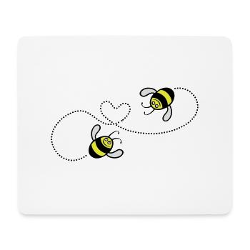 bees in love - Mouse Pad (horizontal) - white - Front