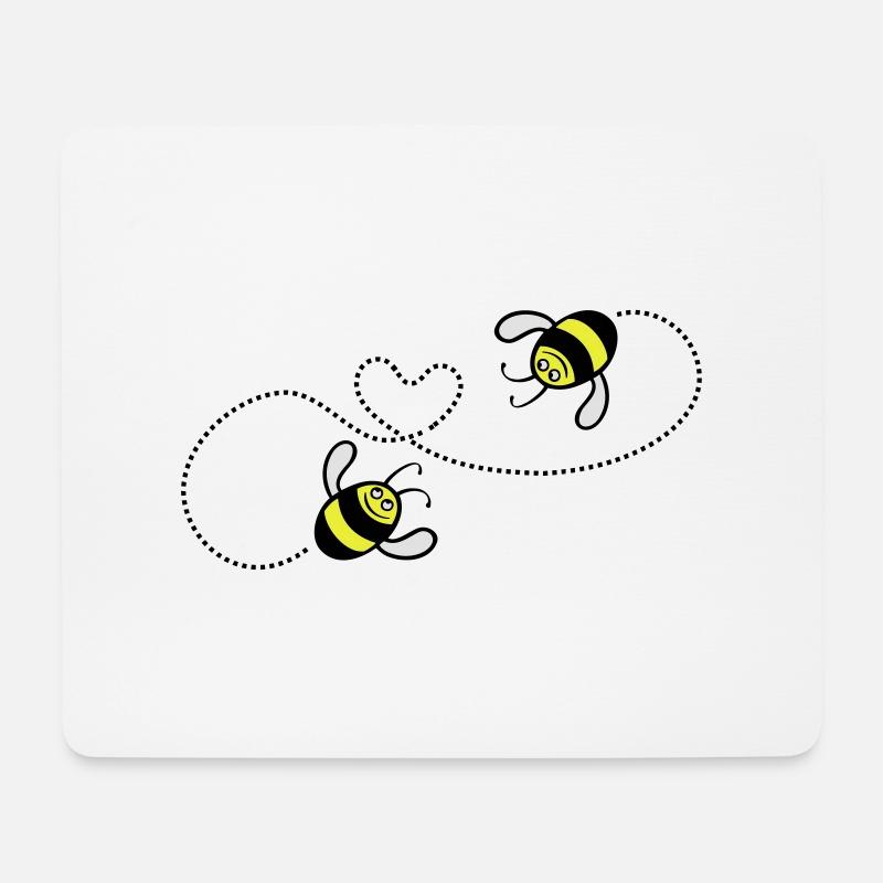 2 Bienchen in love - Mousepad (Querformat) - Weiß