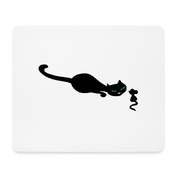 Retro Katze Cat retro uh mouse - Mousepad (Querformat) - Weiß - Vorne