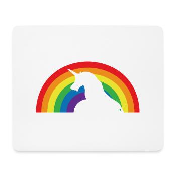 Einhorn Regenbogen - Mousepad (Querformat) - Weiß - Vorne