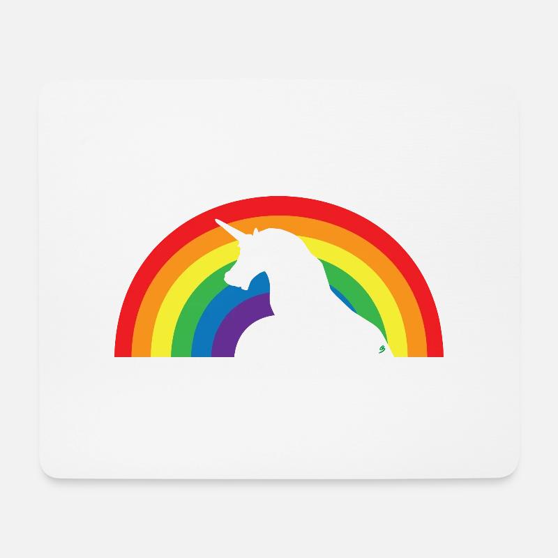 Einhorn Regenbogen - Mousepad (Querformat) - Weiß