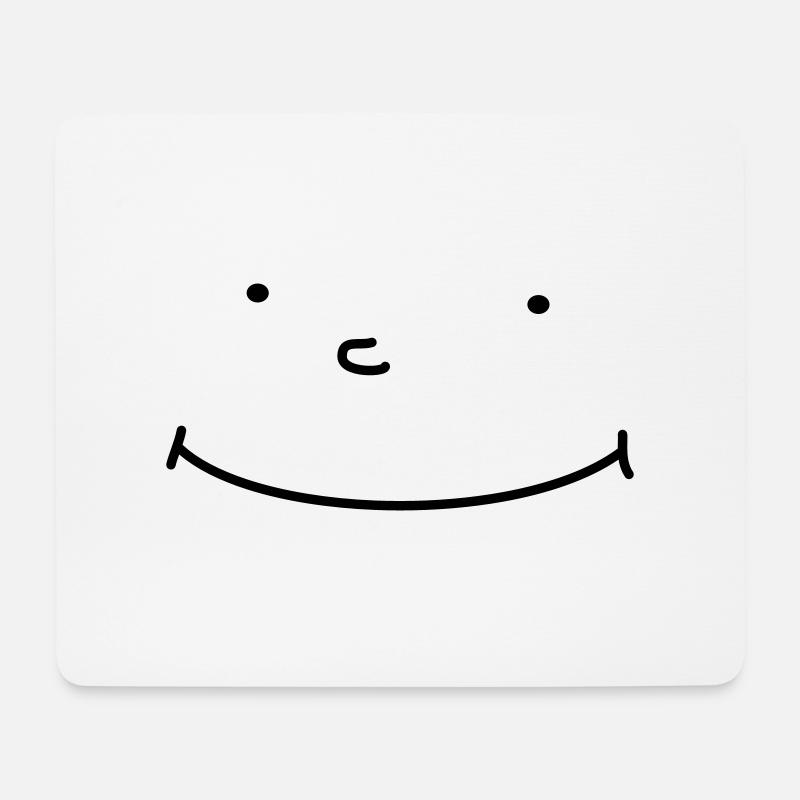 New Smiley - Mousepad (Querformat) - Weiß