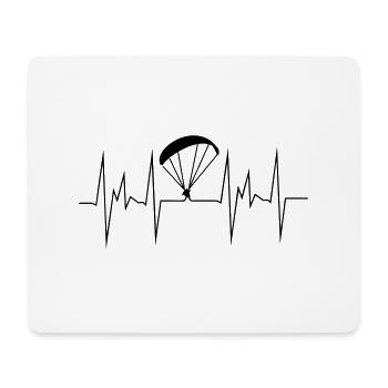 heartbeat paragliding Geschenk - Mousepad (Querformat) - Weiß - Vorne