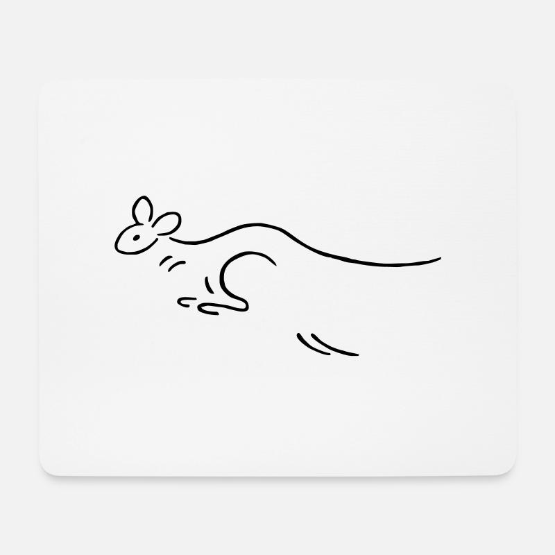 Känguruh - Mousepad (Querformat) - Weiß