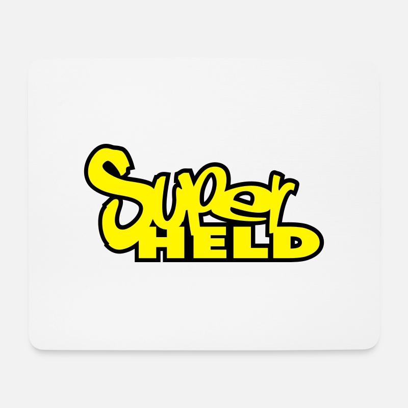 superheld - Mousepad (Querformat) - Weiß