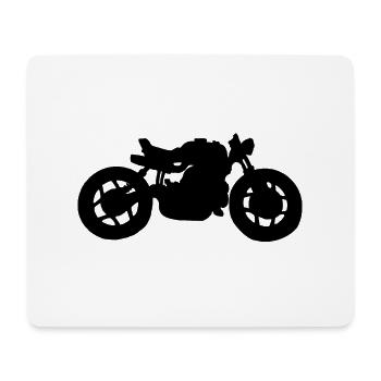 schwarzes Cafe Racer Motorrad - Mousepad (Querformat) - Weiß - Vorne