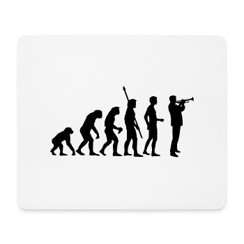 evolution_trompeter - Mousepad (Querformat) - Weiß - Vorne