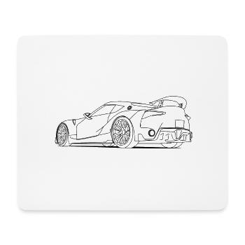 Sports Car - Mousepad (Querformat) - Weiß - Vorne