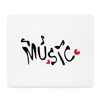 Musique txt coeurs rouges - Tapis de souris (format paysage) - blanc - Devant