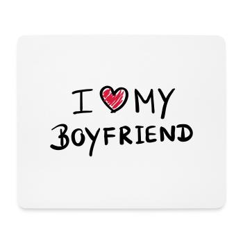 i love my boyfriend - design - Mousepad (Querformat) - Weiß - Vorne
