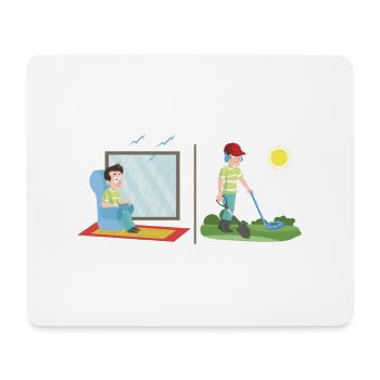 Schatzsucher bei schönem Wetter Metalldetektor - Mousepad (Querformat) - Weiß - Vorne