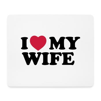 I love my wife - Mousepad (Querformat) - Weiß - Vorne