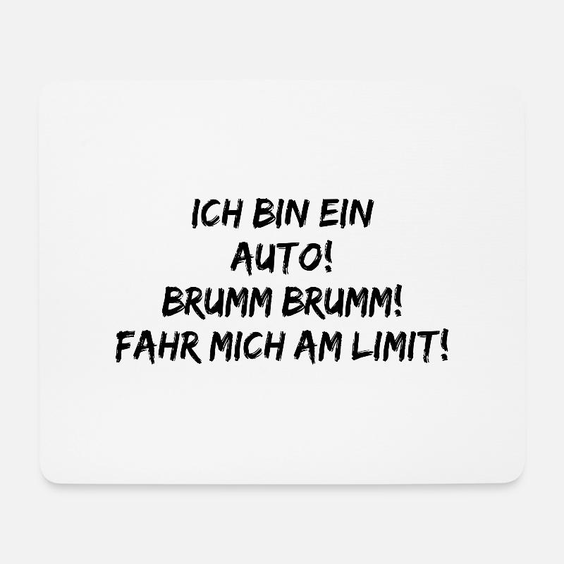 Ich bin ein Auto brumm-fahr mich am Limit-Funny - Mousepad (Querformat) - Weiß