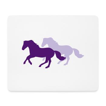 Two galloping horses - you can change all colours - Mouse Pad (horizontal) - white - Front