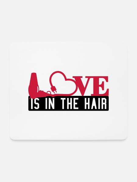 Love is in the hair (2c) - Mousepad (Querformat) - Weiß