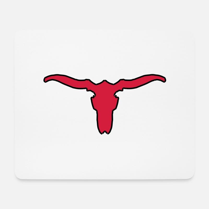 Tierschädel mit Hörnern - Mousepad (Querformat) - Weiß