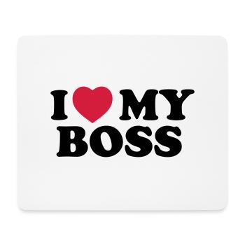I love my boss - Tapis de souris (format paysage) - blanc - Devant