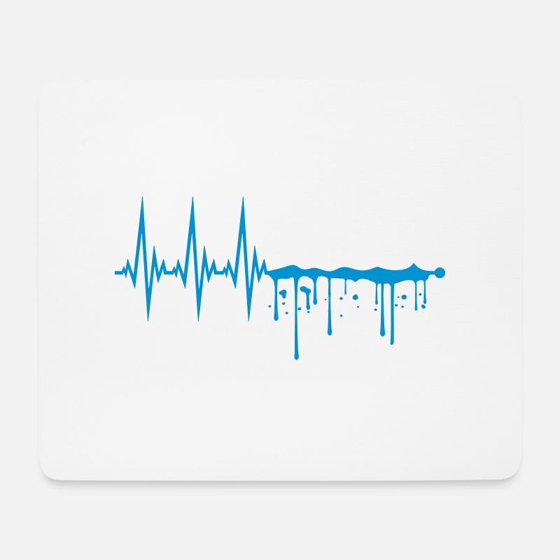 tropfen nass graffiti spray wellen linie frequenz - Mousepad (Querformat) - Weiß