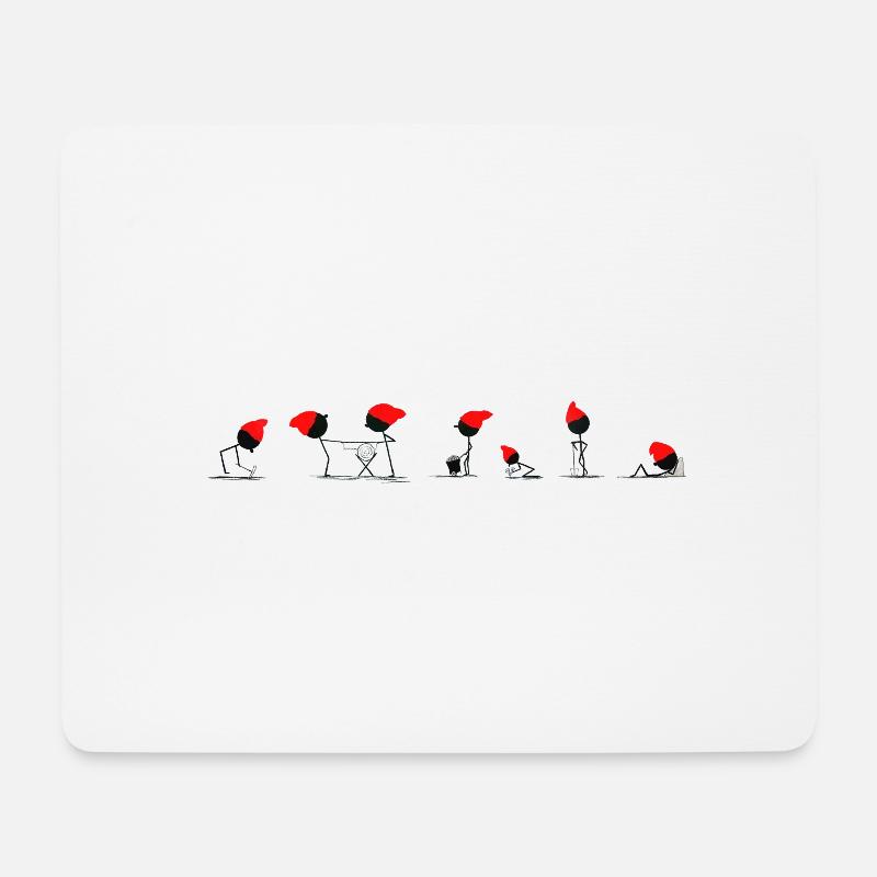 7 Zwerge - Mousepad (Querformat) - Weiß