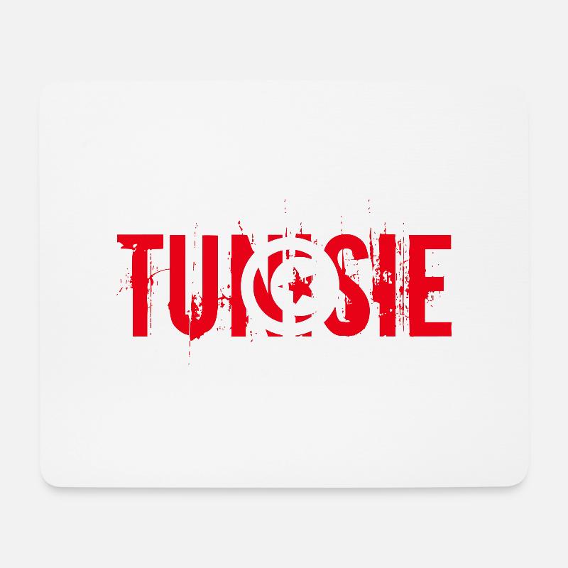 logo_flag_grunge_tunisie - Mousepad (Querformat) - Weiß