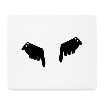 deux mains gantées de fantaisie pointant vers le - Tapis de souris (format paysage) - blanc - Devant