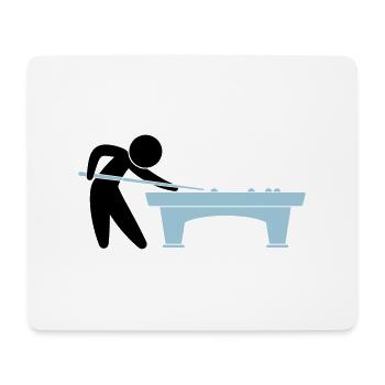 Ein Billardspieler steht am Billardtisch - Mousepad (Querformat) - Weiß - Vorne