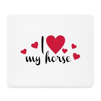 cheval - Tapis de souris (format paysage) - blanc - Devant