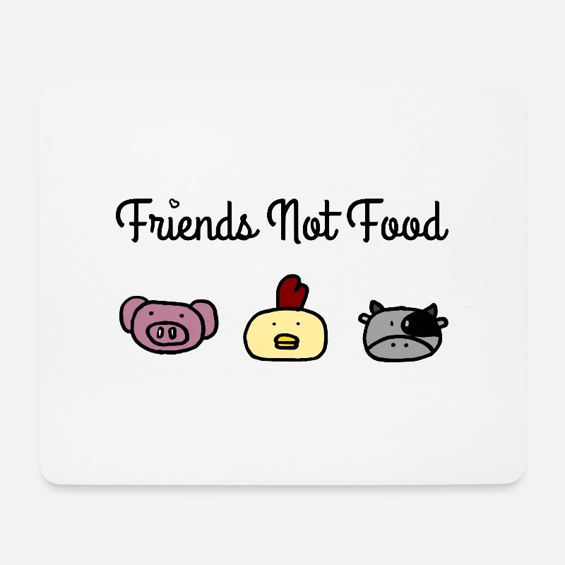 Friends Not Food c - Mousepad (Querformat) - Weiß