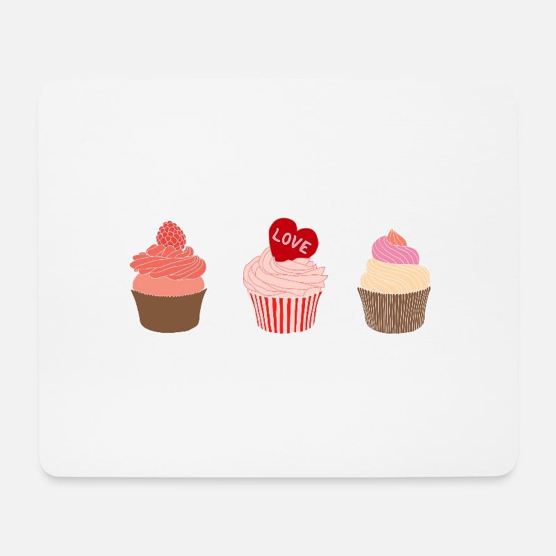 Cupcakes - Tapis de souris (format paysage) - blanc