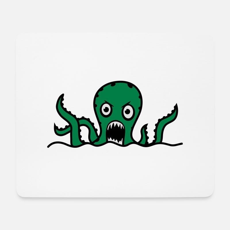 Octopus - Mousepad (Querformat) - Weiß