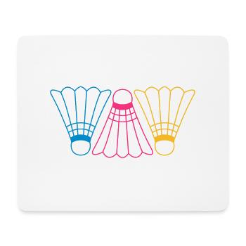 3 Badmintons - Mousepad (Querformat) - Weiß - Vorne