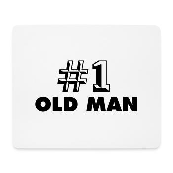 number one old man - Mouse Pad (horizontal) - white - Front