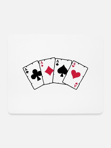 Poker Cards - Pokerkarten - Mousepad (Querformat) - Weiß