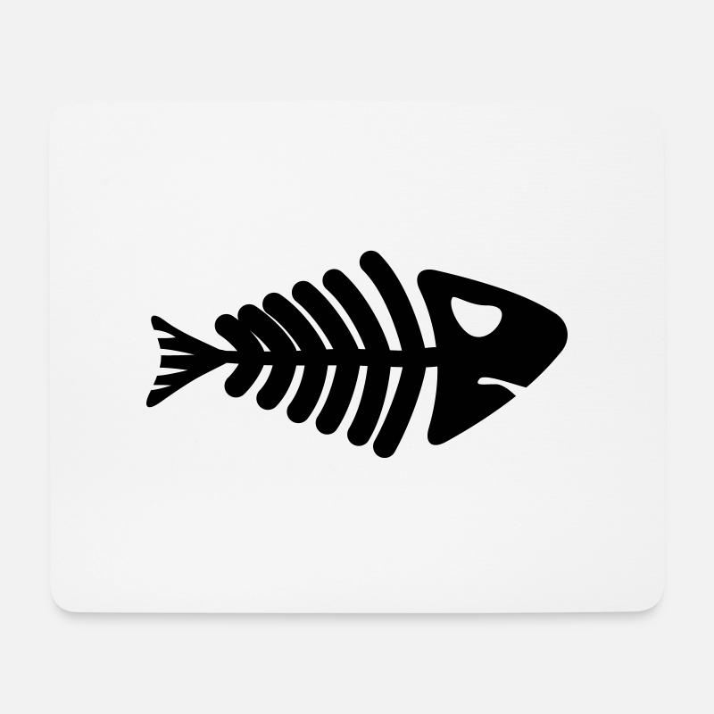 fish skeleton bone tail - Mousepad (Querformat) - Weiß