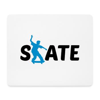 logo skate text skateboard stunt trick fahren spas - Mousepad (Querformat) - Weiß - Vorne