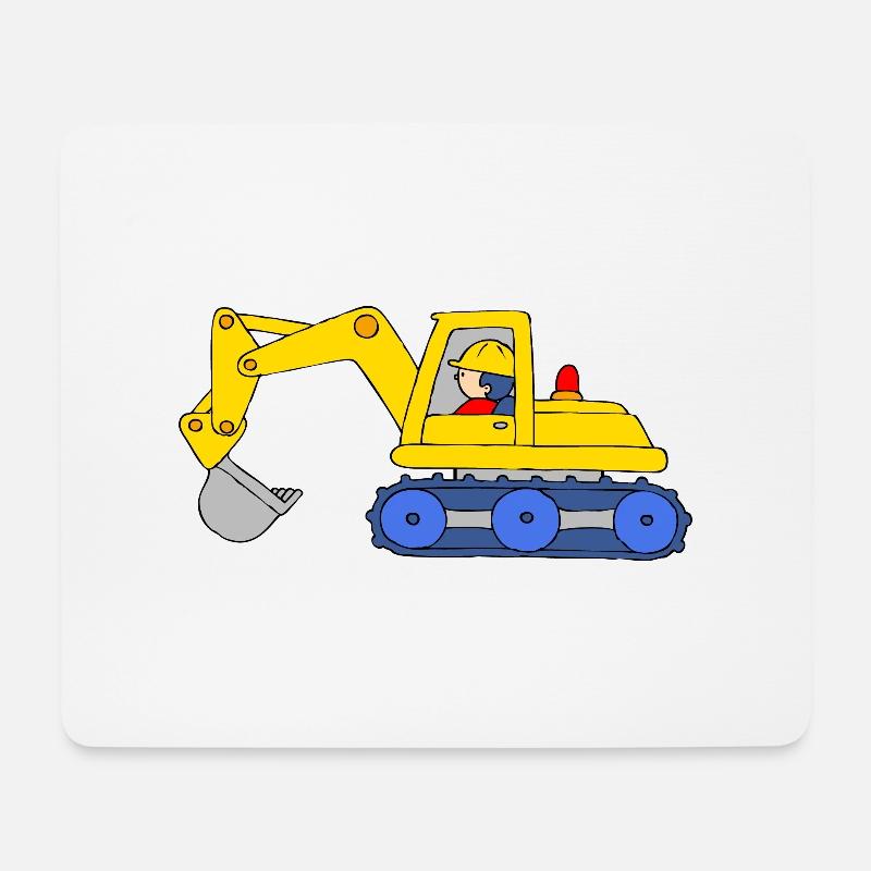 Backhoe Loader - Mouse Pad (horizontal) - white