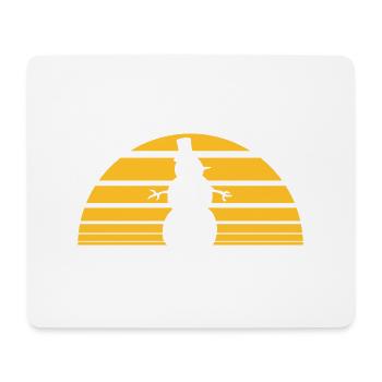 streifen schneemann sonne warm sommer heiss schmel - Mousepad (Querformat) - Weiß - Vorne