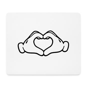 Love hand - Tapis de souris (format paysage) - blanc - Devant