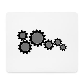 Zahnrader, Getriebe - Mousepad (Querformat) - Weiß - Vorne
