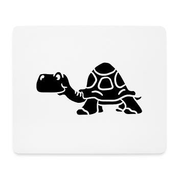 Old small cartoon black turtle - Mouse Pad (horizontal) - white - Front