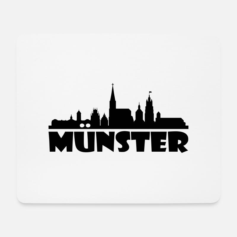 Skyline Münster - Mousepad (Querformat) - Weiß
