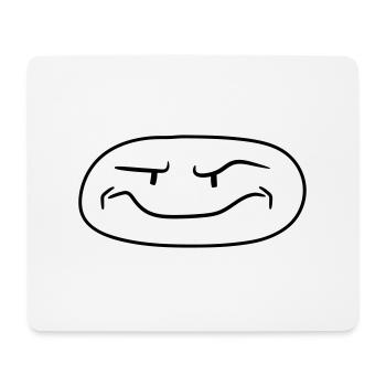 kopf lustiges gesicht monster skeptisch cool comic - Mousepad (Querformat) - Weiß - Vorne