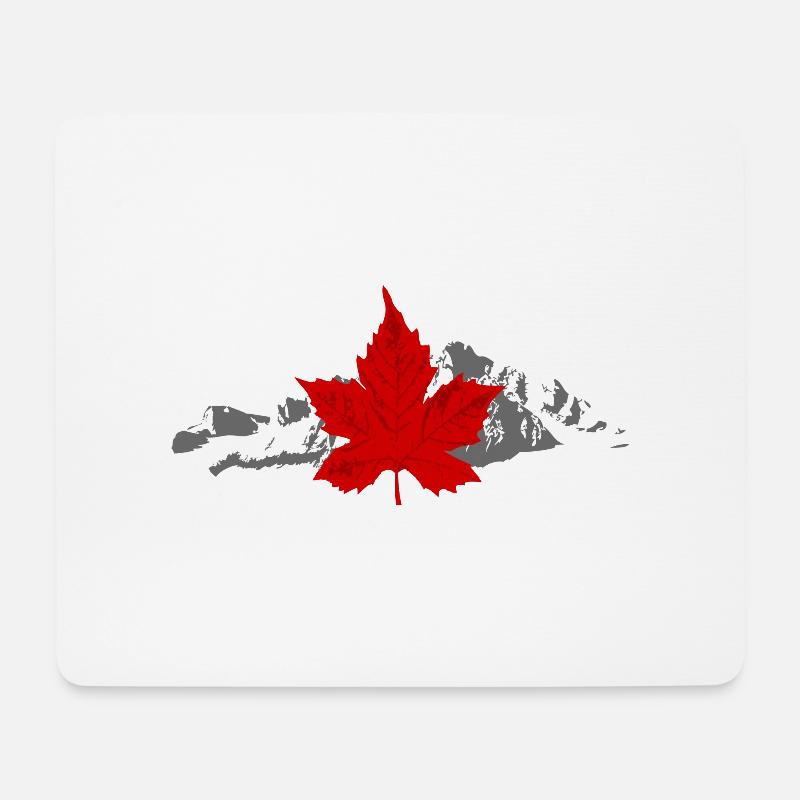 Canada - Maple Leaf & Mountain - Mousepad (Querformat) - Weiß
