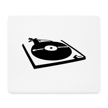 DJ, record player, vinyl - Tapis de souris (format paysage) - blanc - Devant