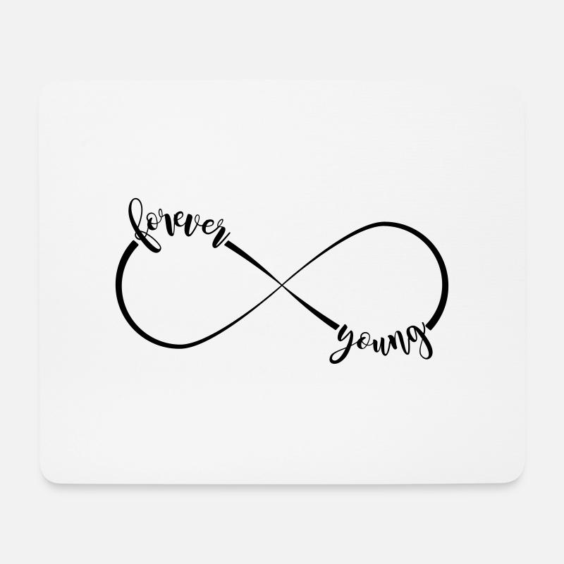 forever young - Unendlichkeitszeichen - Mousepad (Querformat) - Weiß