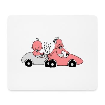 unfall crash auffahr schaden auto fahren führersch - Mousepad (Querformat) - Weiß - Vorne