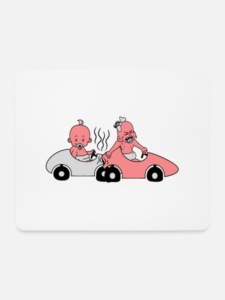 unfall crash auffahr schaden auto fahren führersch - Mousepad (Querformat) - Weiß