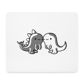2 dinosaur friends - Mouse Pad (horizontal) - white - Front